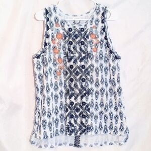 Sundance Noelani Embroidered Sleeveless Tank Top Size Large